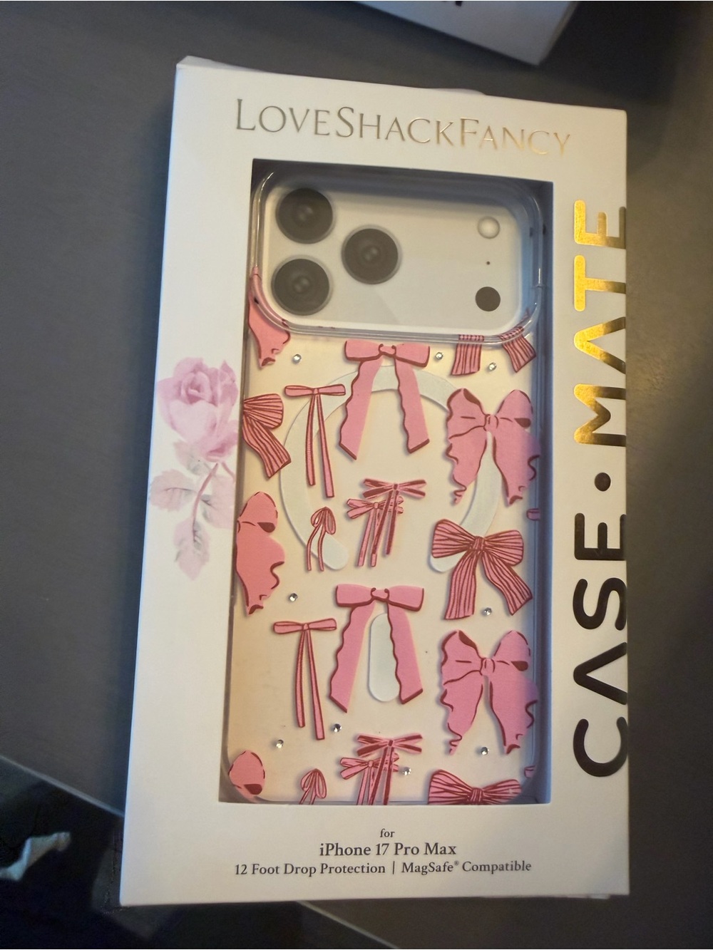 case-mate Clear iPhone Case with Pink Bow Accents
